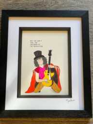 T Rex Inspired Children Of The Revolution Hand Drawn Original Framed Artwork - thumbnail 1