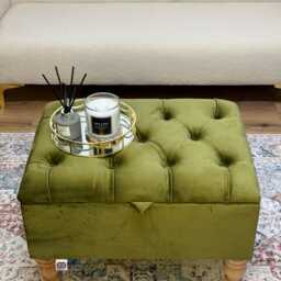 Sapphire Handmade Storage Ottoman Footstool Coffee Table Pouffe Bench Chesterfield Declutter Living Space - thumbnail 2