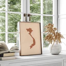 Vietnam Map Boho Wall Art Print Mid Century Travel Poster - thumbnail 3