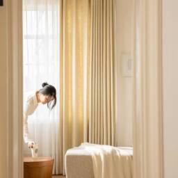 Hdp28, A Pair Of Ochre Curtains, Mid Weight Cotton Blend Curtains Living Room Drapery Panels, Bedroom Custom Made - thumbnail 3