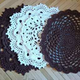 Crochet Rug Mari 3D Boho Table Cover, Living Room Decor - 35 Inch - thumbnail 2