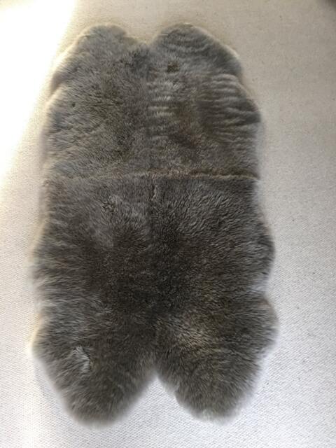 Huge Warm Gray Sheepskin Rug, Quad Nordic Throw - image 1