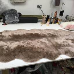Huge Warm Gray Sheepskin Rug, Quad Nordic Throw - thumbnail 4