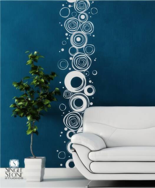 Wall Decal Abstract Circles Pattern - Vinyl Stickers Art Custom Home Decor - image 1