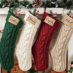 Personalized Family Christmas Stockings, 2025 Stockings With Name, Holiday Stockings, Custom Knitted Stockings, Holiday Decor Gift - thumbnail 3