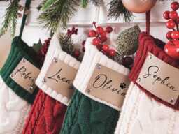 Personalized Family Christmas Stockings, 2025 Stockings With Name, Holiday Stockings, Custom Knitted Stockings, Holiday Decor Gift - thumbnail 1