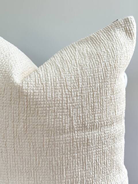Beige White Cream Striped Pillow Cover - image 1