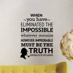 Sherlock Holmes Wall Decal Detective Gift Office Poster Home Inspirational Quote Sign Vinyl Sticker Police Decor Bedroom Art 5/10 - thumbnail 1