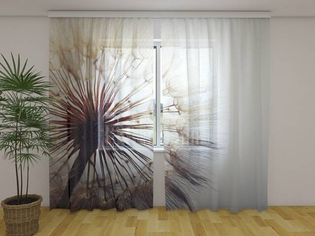 Sheer Curtains Dandelion Kitchen Curtain Living Room Bedroom - image 1
