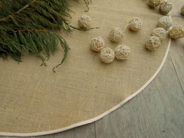 Christmas Burlap Tree Skirt Rustic Decor Country Decorations - image 1