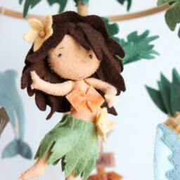 Hawaii Baby Mobile, Tropical Hula Girl Mobile - thumbnail 2