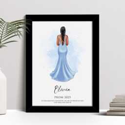 Personalised Prom Print, Homecoming, School, Uni Leavers Gift, Custom Wall Art Portrait Framed Picture, Present For Her, Girls, Daughter Nl - thumbnail 2