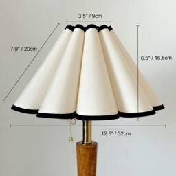 Handmade Pleated Lampshade Beige Black Trim Warm Lighting For Table Lamps Pendant Light PVC Fabric Petal Shades Home Furnishing Lamp Decor - thumbnail 2