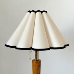 Handmade Pleated Lampshade Beige Black Trim Warm Lighting For Table Lamps Pendant Light PVC Fabric Petal Shades Home Furnishing Lamp Decor - thumbnail 1