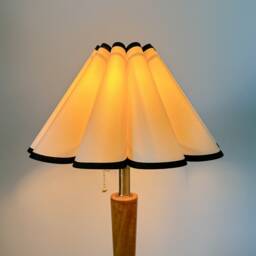 Handmade Pleated Lampshade Beige Black Trim Warm Lighting For Table Lamps Pendant Light PVC Fabric Petal Shades Home Furnishing Lamp Decor - thumbnail 3