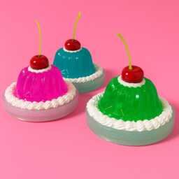 Jelly Cake Color Changing Lamp - Kawaii Resin Cherry Top Retro Dessert Decor Dopamine Kitschy Room Lighting - thumbnail 3