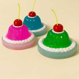 Jelly Cake Color Changing Lamp - Kawaii Resin Cherry Top Retro Dessert Decor Dopamine Kitschy Room Lighting - thumbnail 2