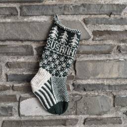 Evergreen Christmas Stocking - Hand Knit, Fair Isle, Vintage Inspired Knit With The Wind