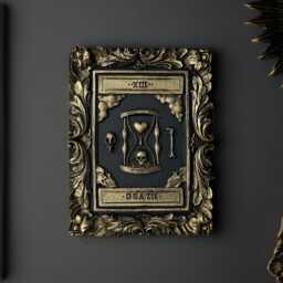 Handcrafted Death Tarot Card Wall Art - Black Gold Gothic Home Decor - thumbnail 4