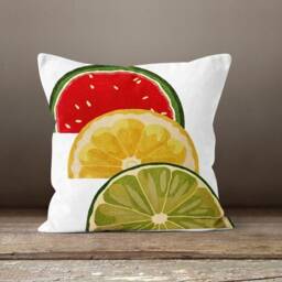 Fruit Cushion Cover-Lemon Pillow Case-Orange Kitchen Case-Watermelon Cover-Gift For Her Cushion-Handmade Material - thumbnail 3