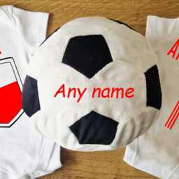 Personalised Embroidered Poland Polska Soft Toy Football & Babygrow/Romper Tshirt Set - thumbnail 2