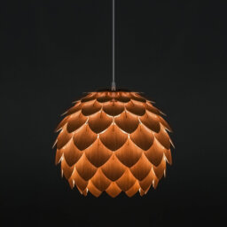 Handmade Pinecone Wooden Pendant Light, Colonial Oak Lampshade - thumbnail 1