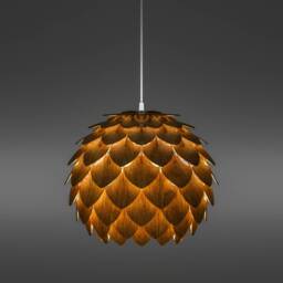 Handmade Pinecone Wooden Pendant Light, Colonial Oak Lampshade - thumbnail 3