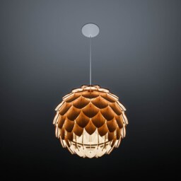 Handmade Pinecone Wooden Pendant Light, Colonial Oak Lampshade - thumbnail 2