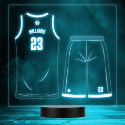 Basketball Jerseys Top & Shorts Personalised Gift Any Colour Led Night Light