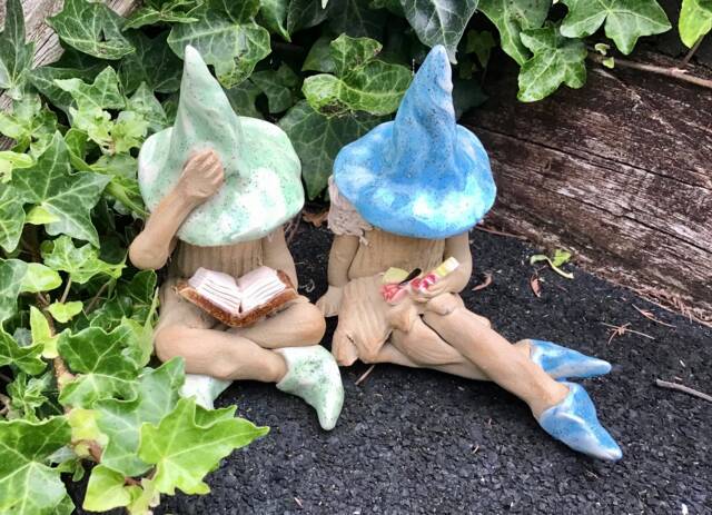 Shy Fairy Figurine, Set Of 2 Garden Plant Pot Ornaments, My Miniatures - image 1
