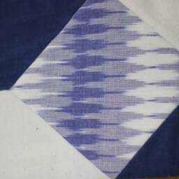 Patchwork Christmas Stocking, Handmade Ikat Quilted Fabric - thumbnail 4