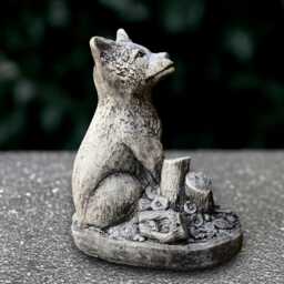 Stone Fox Sculpture Concrete Sitting Figurine Outdoor Animal Decoration Garden Ornament Cement Statue Fox Lover Gift Yard Art - thumbnail 1