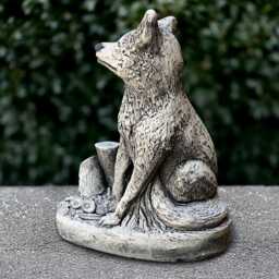 Stone Fox Sculpture Concrete Sitting Figurine Outdoor Animal Decoration Garden Ornament Cement Statue Fox Lover Gift Yard Art - thumbnail 4