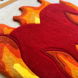 Flaming Heart Tufted Rug - Custom Rug, Handmade Fluffy & Soft, Housewarming Gifts, Gift - thumbnail 2