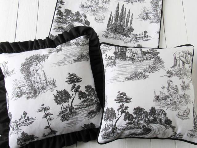 Pillow Case 40x40cm Made Of Toile De Jouy French Country Style Scene Cushion Cover Black & White Bedroom Decoration Pure Cotton - image 1