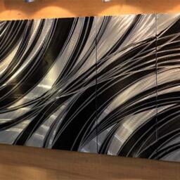 Abstract Metal Wall Art, Modern 3D Sculpture Painting, Indoor Outdoor Decor - thumbnail 3