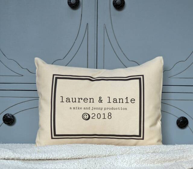 Baby Gift Pillow, Twin Baby Gift, Personalized Shower Trendy Baby - image 1