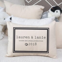 Baby Gift Pillow, Twin Baby Gift, Personalized Shower Trendy Baby - thumbnail 3