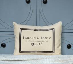 Baby Gift Pillow, Twin Baby Gift, Personalized Shower Trendy Baby - thumbnail 1