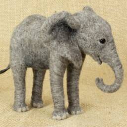 Made To Order Needle Felted African Elephant Calf Custom Needle Felted Animal Sculpture - thumbnail 4