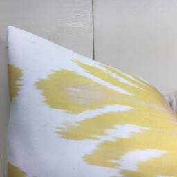 Silk Ikat Pillow Cover Hand-Dyed Replica, Decorative Cushion - 16x24 - thumbnail 2