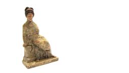 Tanagra Figurine , Woman Figure, Greek Terracotta Statue - thumbnail 1