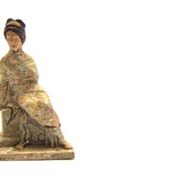 Tanagra Figurine , Woman Figure, Greek Terracotta Statue - thumbnail 3