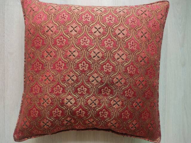Red Cushion Cover With Golden Shine, Case, Hippie Cover, Boho Cushion, 18 - image 1