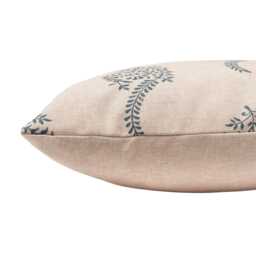 Floral Paisley Xl Rectangular Cushion Cover in Indigo Blue & Natural Beige. Traditional Flower Leaf Motif. 23X15 - thumbnail 2