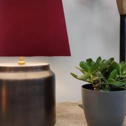 Red Extra Tall Cone Lampshade in Velvet, Conical Lamp Shade - thumbnail 2