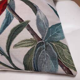 Peony Cream Jacquard Tapestry Cushion Cover 45 X cm. Trendy Interior Decor - Decorative Birthday Housewarming - thumbnail 4