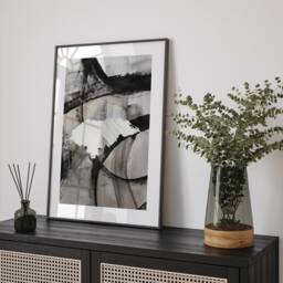 Honduras Map - Black & Grey Abstract Painting Of Wall Art Print Traval Poster - thumbnail 1