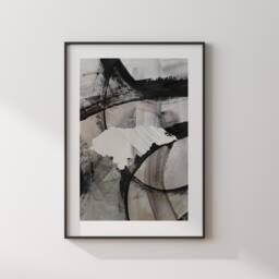 Honduras Map - Black & Grey Abstract Painting Of Wall Art Print Traval Poster - thumbnail 3