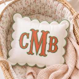 Embroidered Custom Monogram Pillowcases, Baby Room Decor, Name Nursery Decor Cushion, Dorm Pillow, Slumber Party Gift - thumbnail 2